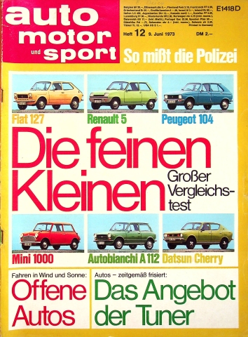 Deckblatt Auto Motor und Sport (12/1973)